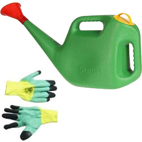 JetFire 5-Liter Premium Plastic Watering Can (Improved Version)+ Multipurpose Gardening Gloves (B07LH2M6V7) Amazon Price History, Amazon Price Tracker
