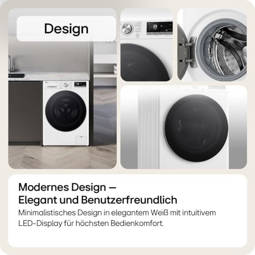 LG F4WR7011 Waschmaschine, Klasse A-10%, 11 kg Kapazität, 1350 U./Min., AIDD, Weiß