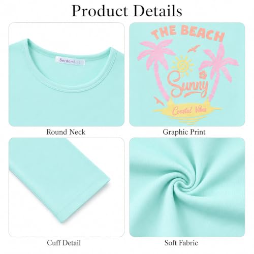 Image of Girls Long Sleeve T-Shirt Cute Versatile Basic Casual Top Size 6-18 | Soft Stretchy Tee for All Day Comfort, Versatile Layering Top for Cold Days, Cute Casual Style for Girls, Durable Easy Care