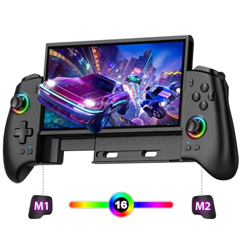 Controller interruttore wireless con 16 luci LED: il controller di gioco per PC dispone di 16 transizioni di luce RGB e tre modalità di commutazione: modalità abbagliamento, ciclo di colore fisso, respirazione monocromatica. Le luci possono essere regolate tramite il pulsante 