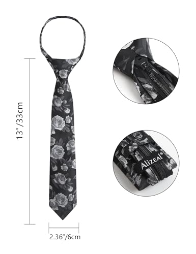 Alizeal Boys Unique Floral Tie and Pre-tied Adjustable Necktie for Kids3