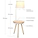 Brightech Owen Table & Lamp Combo with LED Bulb, Desk Lamp with USB Port, Bedside Reading Lamp, Modern End Table with Floor Lamp for Bedroom, Living Room, Office - Wood, Mid Century Modern