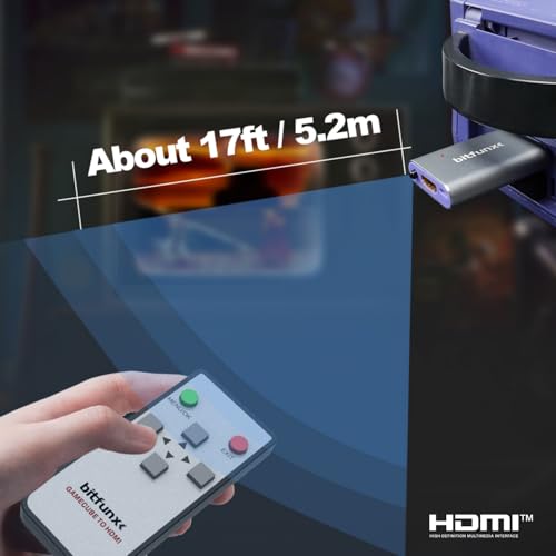Image of BITFUNX NGC HDMI Adapter - Supports 2X Line Doubler, Firmware Upgrade, Scanline Profile, IR Remote and GC2SD Gen2 SD Card Adapter Include, Plug & Play Video Game Adapter with No Lag