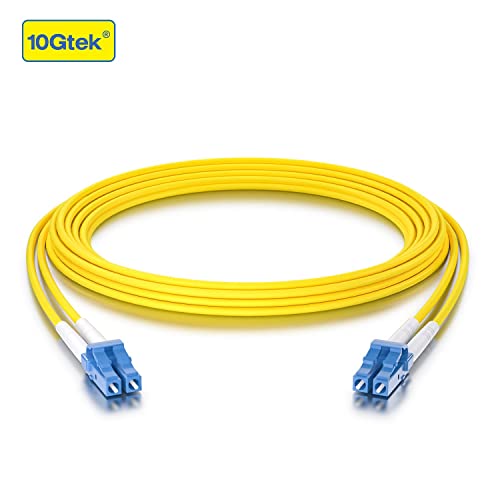 Image of 10Gtek Fiber Patch Cable - LC to LC OS2 10Gb /Gigabit Singlemode Jumper Duplex 9 /125 LSZH Fiber Optic Cord for SMF SFP Transceiver, Yellow, 0.5-Meter(1.6-ft), 10-Pack