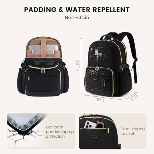 Image of LOVEVOOK Lunch Backpack with Lunch Compartment,15.6 Inch Laptop Work Travel Insulated Cooler Backpack Purse, Waterproof College Teacher Lunch Bag Box with Tumbler Holder,Gifts for Men Women,Dark blue