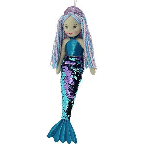Sweety Toys 11902 Stoffpuppe Meerjungfrau Plüschtier Prinzessin 45 cm türkis