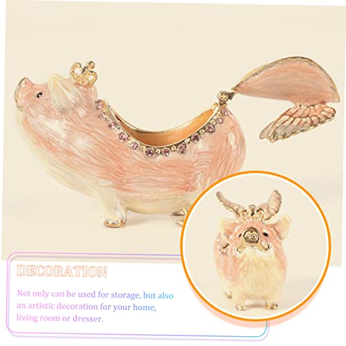 Boîte à bijoux cochon avec ailes d'ange Amosfun boîte à trinkets décorative