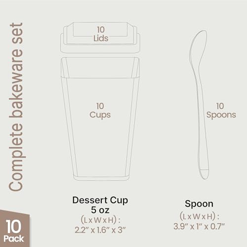Plastic Dessert Cups with Lids and Spoons (10 Pack) – Single-Serve Parfait & Appetizer Cups, Spill-Resistant, Heavy-Duty Design, Ready-to-Use for Parties, Catering & Special Events BPA-Free by BAKKENMASTER - Image 2
