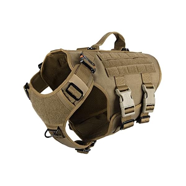 ICEFANG Tactical K9 Operation Harness,6X Buckle,Working Dog MOLLE Vest with Handle,3/4 Body Coverage,Hook and Loop Panel for ID Patch,No Pulling Front Clip (L (Chest 28″-35″), CB) ICEFANG Tactical K9 Operation Harness,6X Buckle,Working Dog MOLLE Vest with Handle,3/4 Body Coverage,Hook and Loop Panel for ID Patch,No Pulling Front Clip (L (Chest 28″-35″), CB)