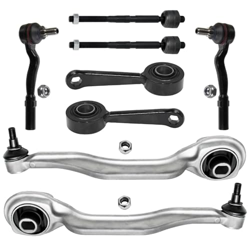 Image of Detroit Axle - 8pc Front End Kit for Mercedes-benz E350 E320 E500 E550 CLS500 CLS550, E55 E63 CLS55 AMG, 2 Sway Bar Links 4 Outer Inner Tie Rods 2 Lower Forward Control Arms Ball Joints Replacement