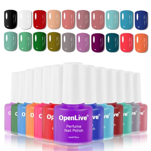 OpenLive 20 Color Perfume Nail Polish Set Red Pink Pueple and Green Quick Drying Nail Polish Set for Women Salon DIY Nail Art