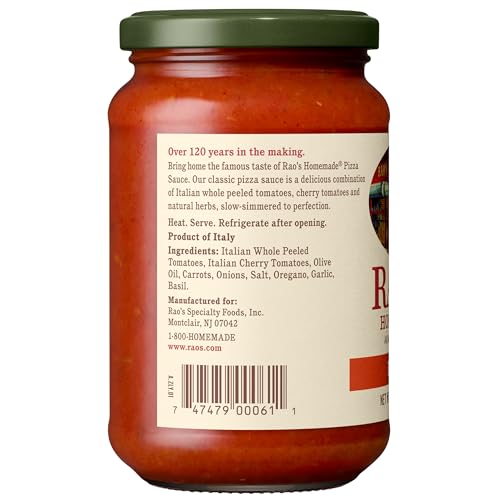 Image of Rao's Homemade Classic Pizza Sauce Made with Italian Tomatoes, 12.3 oz (Pack of 2)