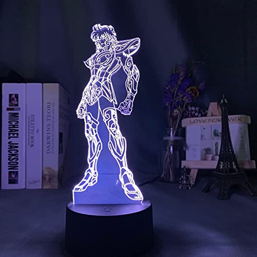 Lampe de dessin animé lampe pour enfants, Saint Seiya chevaliers du zodiaque Led veilleuse pour enfants CaLight décoration acrylique Illusion lumière cadeau Cover