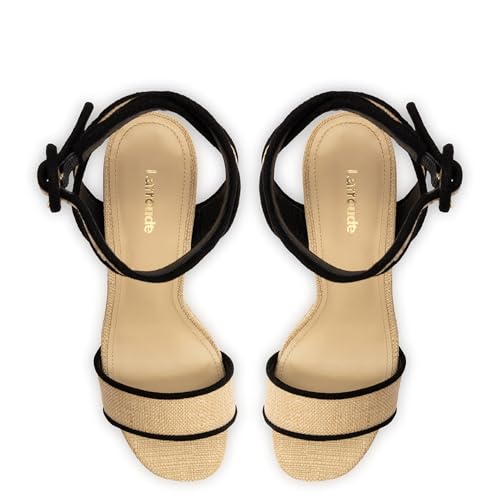 Dolly Sandal In Beige Raffia And Black Trimming3