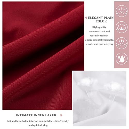 heekpek Bikini Women High Waisted Swimsuits Criss Cross Bikini Push Up Side Knot Ruched Bikini Sets 2 Piece Swimsuit Bathing Suits, Red Wine, Size S - Image 7