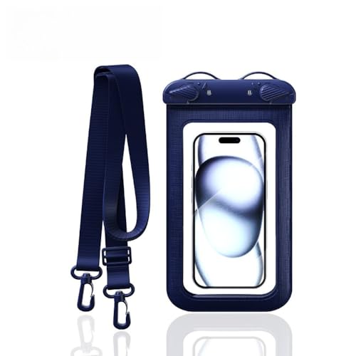 Bolsa seca impermeable 7.5 pulgadas con pantalla táctil, clip doble, funda flotante para teléfono con cordón para nadar, bucear y actividades acuáticas