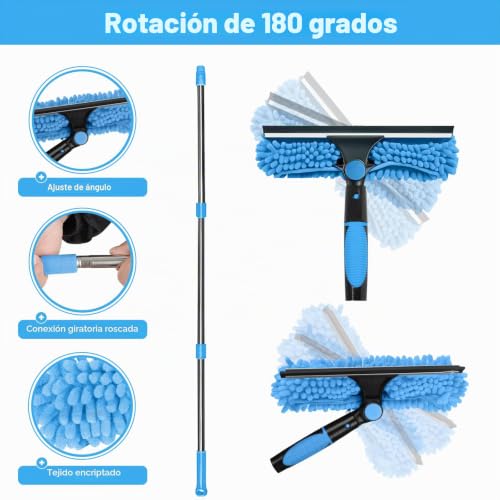 Limpiacristales con mango extensible de 4,3 M y kit de limpieza de ventanas 5