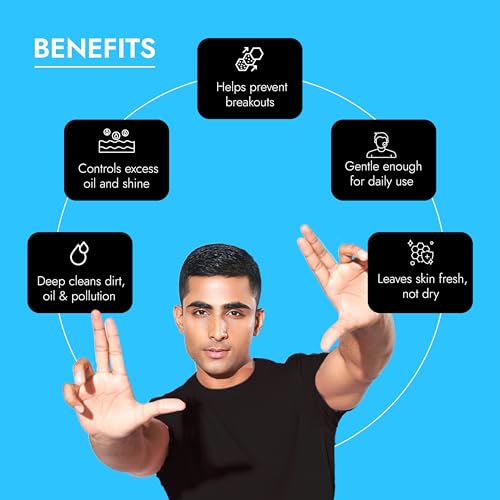 Image of Activated Bamboo Charcoal Face Wash For Men, Deeply cleanses the skin, removes dirt and oil deposits due to pollution, and controls oil production, suitable for all skin types 100ml