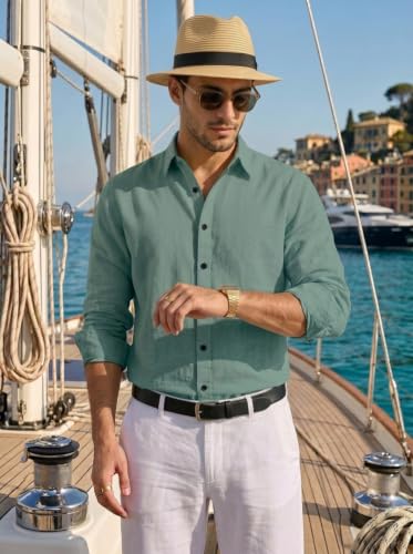 Image of NexaFlair Man's Casual | Formal | Linen| Cotton | Regular Wear Collared | Fit Shirt for Men