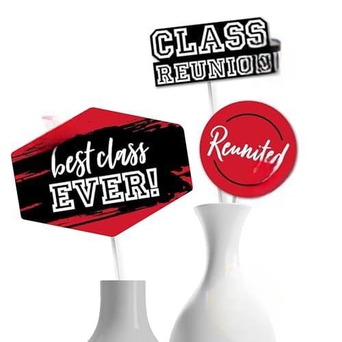 Bâtons de centre de table décoratifs de fête scolaire Reunited Red lot de 15 pièces