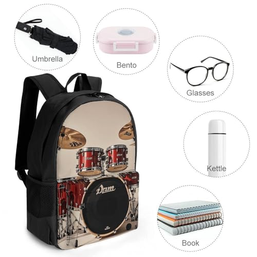 Drum Set-standard Backpack for Women Men Lightweight Sport Rucksack Casual Hiking Travel Daypack4