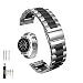 Produktbild Cavalrywolf Galaxy Watch 46mm/Gear S3 Frontier/Classic Watch Armband, 22mm Edelstahl Metall Uhrenarmband Ersatzband für Samsung Gear S3 Watch (Metall Schwarz+Silber)