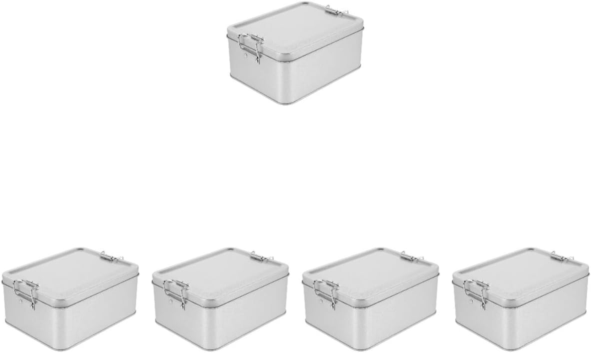 STOBAZA 5pcs Vintage Tinplate Storage Box for Cookies and Candy Medium for Weddings Parties and Home Decor for Treats and