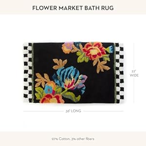 Mackenziechildsbathrugbathmatforbathroomusecottonrugblackflowermarket Urban Country Home Decor Mackenzie childs bath rug bath mat for bathroom use cotton rug black flower market urban country home decor