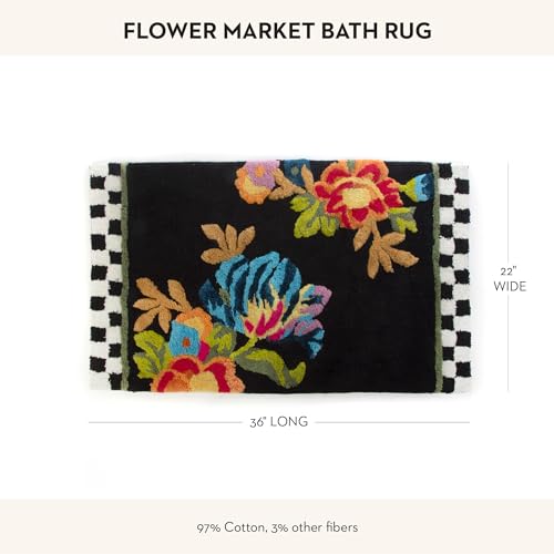 Mackenziechildsbathrugbathmatforbathroomusecottonrugblackflowermarket Urban Country Home Decor Mackenzie childs bath rug bath mat for bathroom use cotton rug black flower market urban country home decor