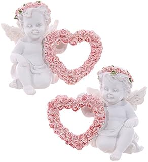 Puckator CHE112 Cherub with Pink Rose Heart