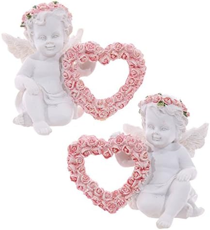 Puckator CHE112 Cherub with Pink Rose Heart