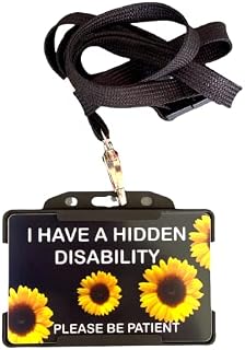 Black Hidden Health Condition Disability Awareness Card and Black Lanyard