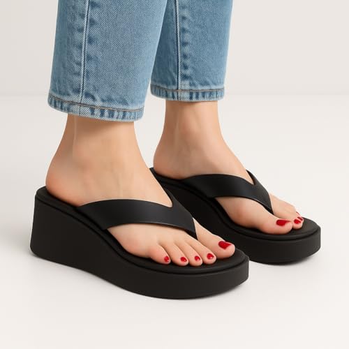 CUSHIONAIRE Women's Pippin thong platform sandal with +Memory Foam4