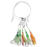 Dr.Fish Deep Drop Rigs 6ft Glow Squid Rig Lures for Saltwater, Halibut Bottom Fishing Surf Trolling Lure for Stripers Trout Tuna Tilefish 6/0