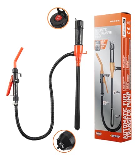 BOPELMALLS Bomba de transferencia de combustible de batería, con una boquilla de control de flujo, hasta 2.4 galones/min, para combustible, agua, gasolina, aceite de motor diésel, bomba de agua de