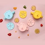 Mom's Aura 2-in-1 Silicone Baby Cups with Straw and Lid for Snacks, 8.5 oz Spill-Proof Sippy Cups, Training Cup for Toddlers Ages (Blue 2 in 1) - Image 7