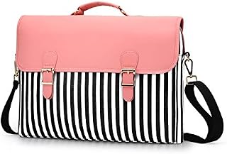 Pink Laptop Bag 13 inch for Women PU Leather Cute Shoulder Messenger Computer