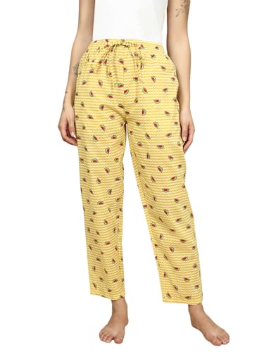 Image of PYNK by Lux Cozi Women's Cotton Printed Palazzo Pyjama Relaxed Lounge Pants | Super Soft Comfortable | Loungwear Pyjama Pant-Pack of 1