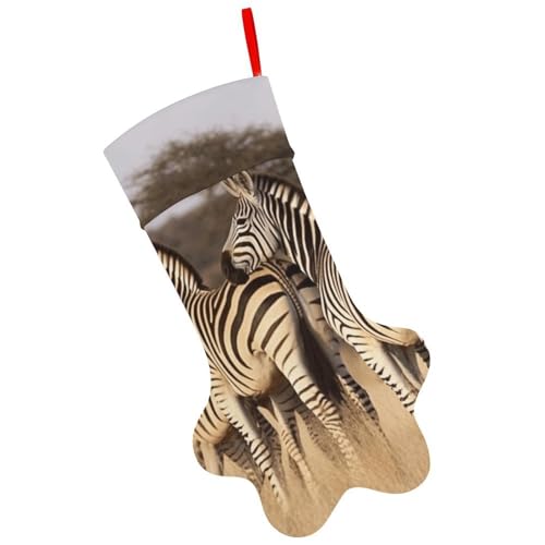 SMAZDFXX Zebre sulla calza di Natale del Sud Africa, calza di Natale a forma di, calze di Natale personalizzate, decorazione da appendere al camino per decorazioni natalizie e celebrazioni.