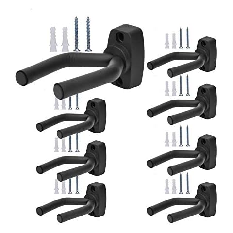Gun Racks Wall and Mount Shotgun Hook Rifle Hanger Gun Storage Display for Guitar, Rifles, Shotguns, Airsoft, Compound Bow (Black 8 Pack) Cover