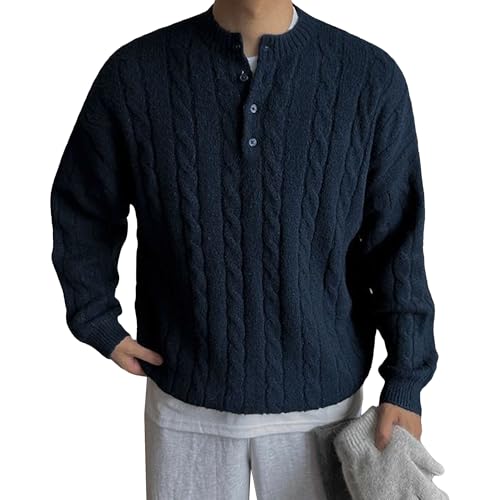 Pull Henley en maille fine pour homme idéal pour un look week-end