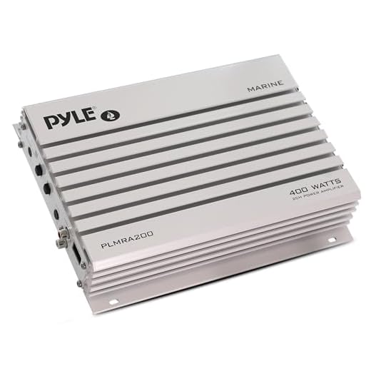 Pyle Hydra Marine Amplifier - Upgraded Elite Series 400 Watt 2 Channel Bridgeable Audio Amplifier - Waterproof, Dual MOSFET Power Supply, GAIN Level Controls, RCA Stereo Input & LED Indicator (PLMRA200)