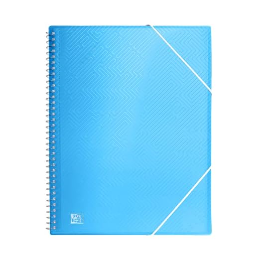 Oxford, Carpeta de Fundas Plástico A4, 30 Fundas Transparentes, Color Azul