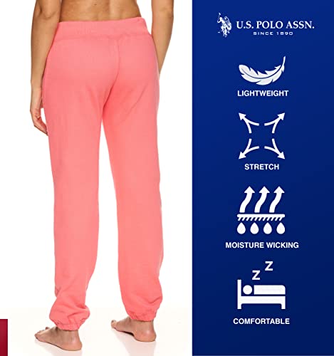 Image of U.S. POLO ASSN. Womens Sweatpants - Women Joggers Sweats with Logo Print - French Terry Poly-Cotton
