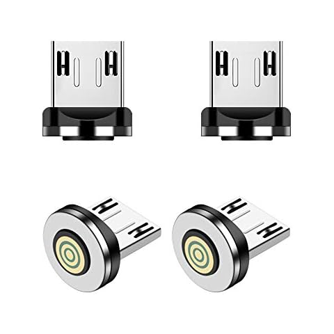 ACALI 4pcs Micro USB Magnetic Plug Compatible with 3A 540 Degree Rotating Magnetic Cable Cover