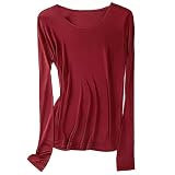 [SIL-VENDER] クルーネック Tシャツ メール便 シルク レーヨン 長袖 丸首 silk レディース ティーシャツ 大きいサイズ シンプル オシャレ 静電気 敏感肌 低刺激 快適 保湿 母の日 ラウンドネック