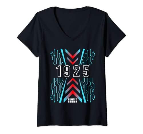 Mujer Cumpleaños 1925 Edición limitada Regalo Usado Gaming Vintage Camiseta Cuello V