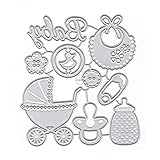 DzIxY Baby Stroller Bottle Metal Cutting Dies for Card Making Kit Embossing Paper Die Cuts Scrapbook Machine Stencils Storage Pockets Supplies