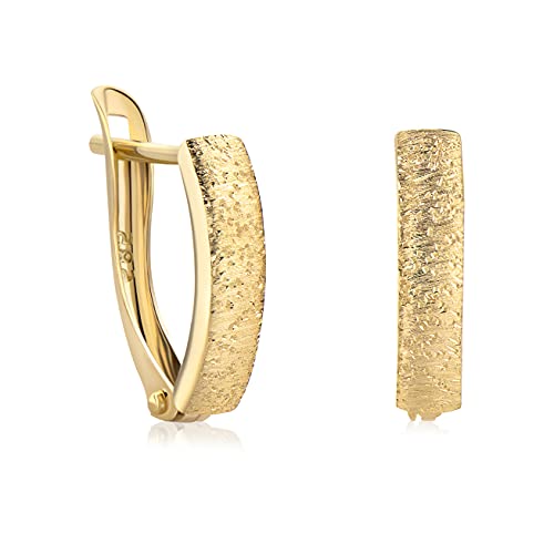 14 Karat 585 Gold Matt Ohrringe Creolen Gelbgold Ohrschmuck - SIT41 Cover