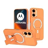 ILING Magnetica Cover per Motorola Moto G85 5G / MOTO S50 Neo 5G con Protezione Completa Della Fotocamera & Regolabile Supporto Invisibile, Sottile Antishock Custodia Case, Arancione